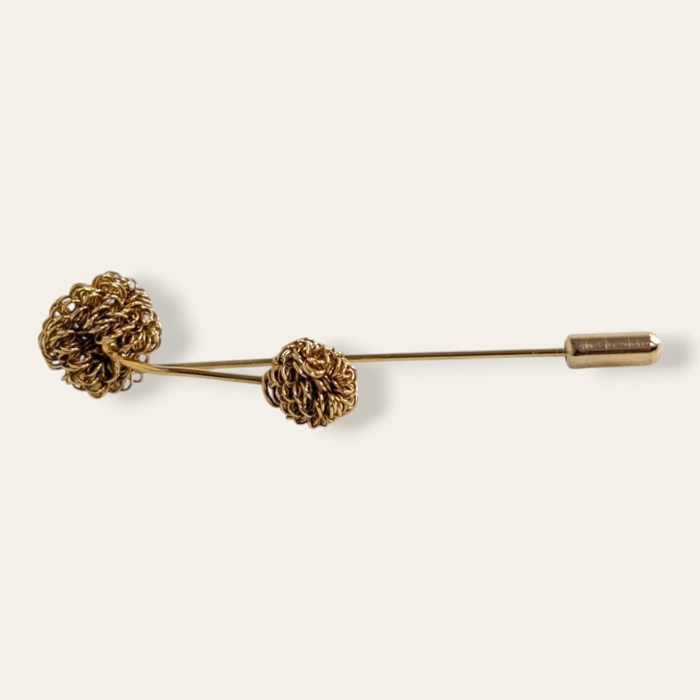 (2/$20) Vintage Abstract Looped Gold Tone Stick Pin - Picture 2 of 6